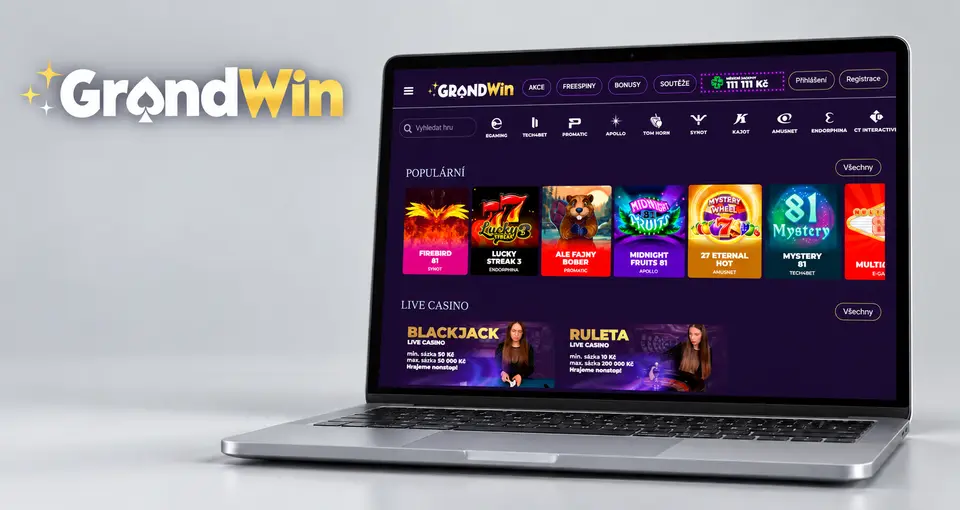 GrandWin casino na počítači